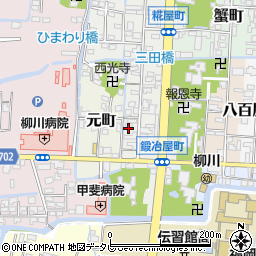 福岡県柳川市鍛冶屋町38周辺の地図