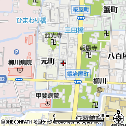 福岡県柳川市鍛冶屋町39周辺の地図