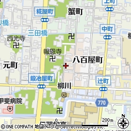 福岡県柳川市西魚屋町39周辺の地図