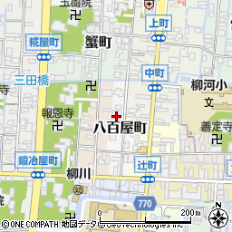 福岡県柳川市八百屋町12周辺の地図