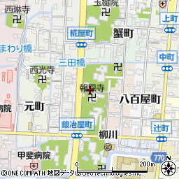 福岡県柳川市西魚屋町52周辺の地図
