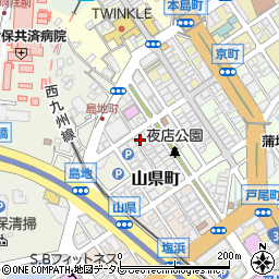 肉豆冨とレモンサワー さかな食堂 安べゑ 佐世保山県町店周辺の地図