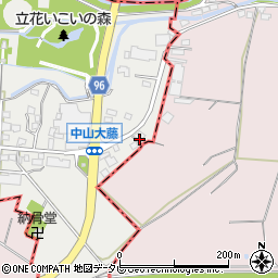 福岡県柳川市三橋町中山170周辺の地図
