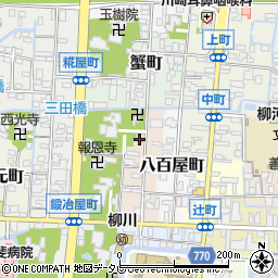 福岡県柳川市西魚屋町54周辺の地図