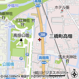 福岡県柳川市三橋町高畑206周辺の地図