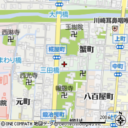 福岡県柳川市蟹町50周辺の地図