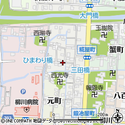 福岡県柳川市糀屋町周辺の地図