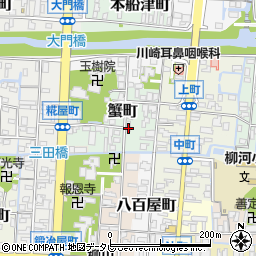 福岡県柳川市蟹町7周辺の地図