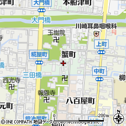 福岡県柳川市蟹町周辺の地図