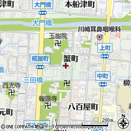 福岡県柳川市蟹町44周辺の地図