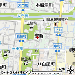 福岡県柳川市蟹町42周辺の地図
