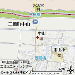 福岡県柳川市三橋町中山613周辺の地図