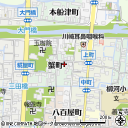 福岡県柳川市蟹町14周辺の地図