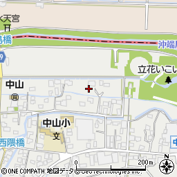 福岡県柳川市三橋町中山581周辺の地図