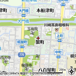 福岡県柳川市蟹町39周辺の地図