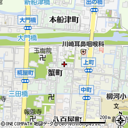 福岡県柳川市蟹町27周辺の地図