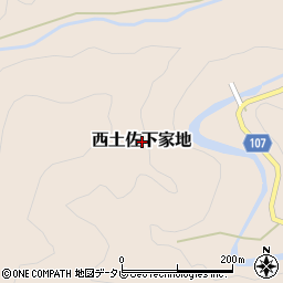高知県四万十市西土佐下家地周辺の地図
