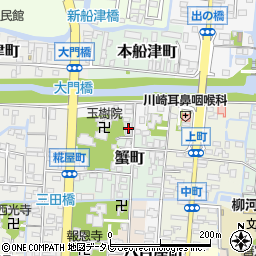 福岡県柳川市蟹町37周辺の地図