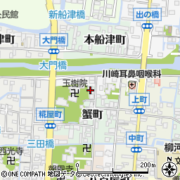 福岡県柳川市蟹町36周辺の地図