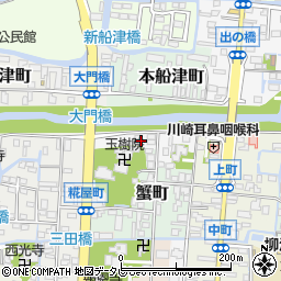 福岡県柳川市材木町周辺の地図