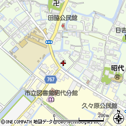 福岡県柳川市田脇836周辺の地図