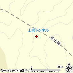 上宮トンネル周辺の地図