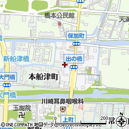 福岡県柳川市保加町周辺の地図