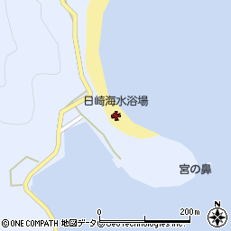 日崎海水浴場周辺の地図