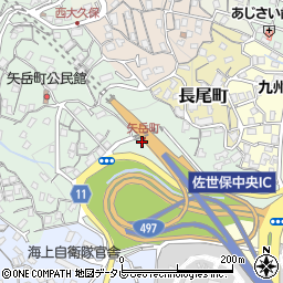 矢岳町周辺の地図