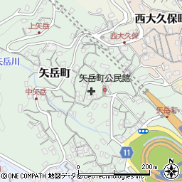 長崎県佐世保市矢岳町周辺の地図