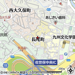 長崎県佐世保市長尾町周辺の地図