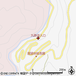 九酔渓入口周辺の地図
