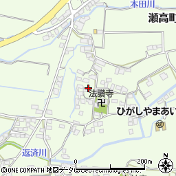 福岡県みやま市瀬高町小田1596周辺の地図