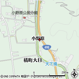 佐賀県武雄市小野原周辺の地図