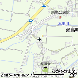 福岡県みやま市瀬高町小田1181周辺の地図