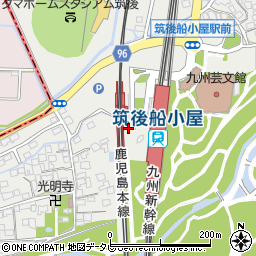 九州新幹線筑後船小屋駅前広場公衆トイレ周辺の地図