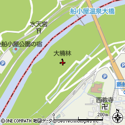 新船小屋のクスノキ林周辺の地図