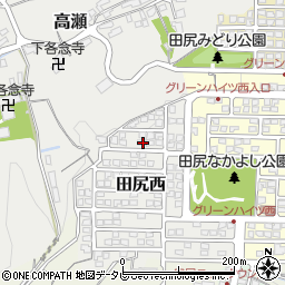 大分県大分市田尻西1-13周辺の地図