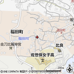 長崎県佐世保市福田町周辺の地図