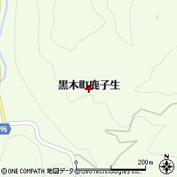 福岡県八女市黒木町鹿子生周辺の地図