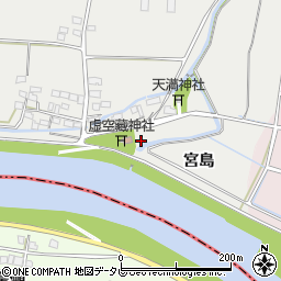 福岡県八女市川犬宮島周辺の地図