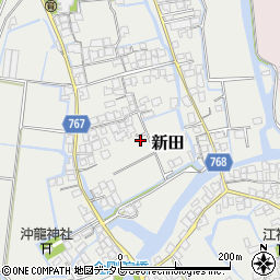 福岡県大川市新田周辺の地図