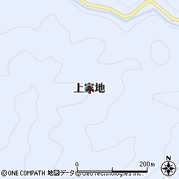 愛媛県北宇和郡松野町上家地周辺の地図