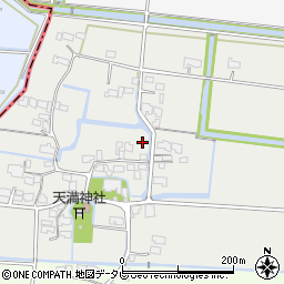 福岡県筑後市中牟田周辺の地図