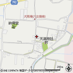 福岡県八女市川犬犬馬場616周辺の地図