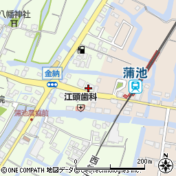 大牟田柳川信用金庫蒲池支店周辺の地図