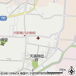 福岡県八女市川犬犬馬場周辺の地図