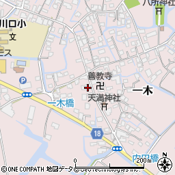 福岡県大川市一木1287周辺の地図