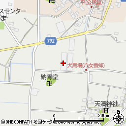福岡県八女市川犬犬馬場525-2周辺の地図
