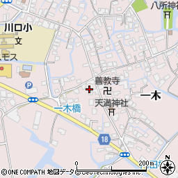福岡県大川市一木1288周辺の地図